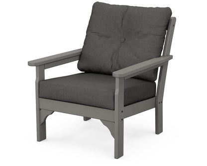 POLYWOOD Vineyard Deep Seating Chair in Slate Grey / Spectrum Carbon