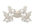POLYWOOD 5-Piece Nautical Grand Adirondack Conversation Set with Fire Pit Table in Sand