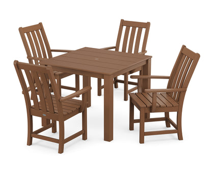 POLYWOOD Vineyard 5-Piece Parsons Dining Set in Teak
