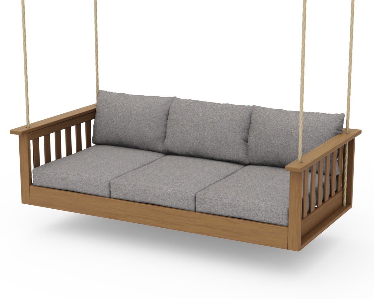 POLYWOOD Vineyard Daybed Swing in Natural / Grey Mist