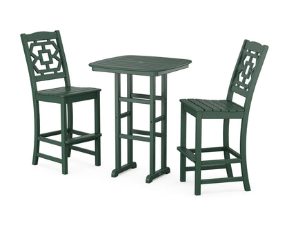 POLYWOOD Chinoiserie 3-Piece Bar Set in Green