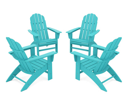 POLYWOOD 4-Piece Vineyard Curveback Adirondack Chair Conversation Set
