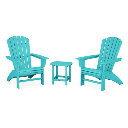 Polywood Nautical 3-Piece Curveback Adirondack Set