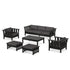 POLYWOOD Acadia 6-Piece Lounge Sofa Set in Black / Ash Charcoal