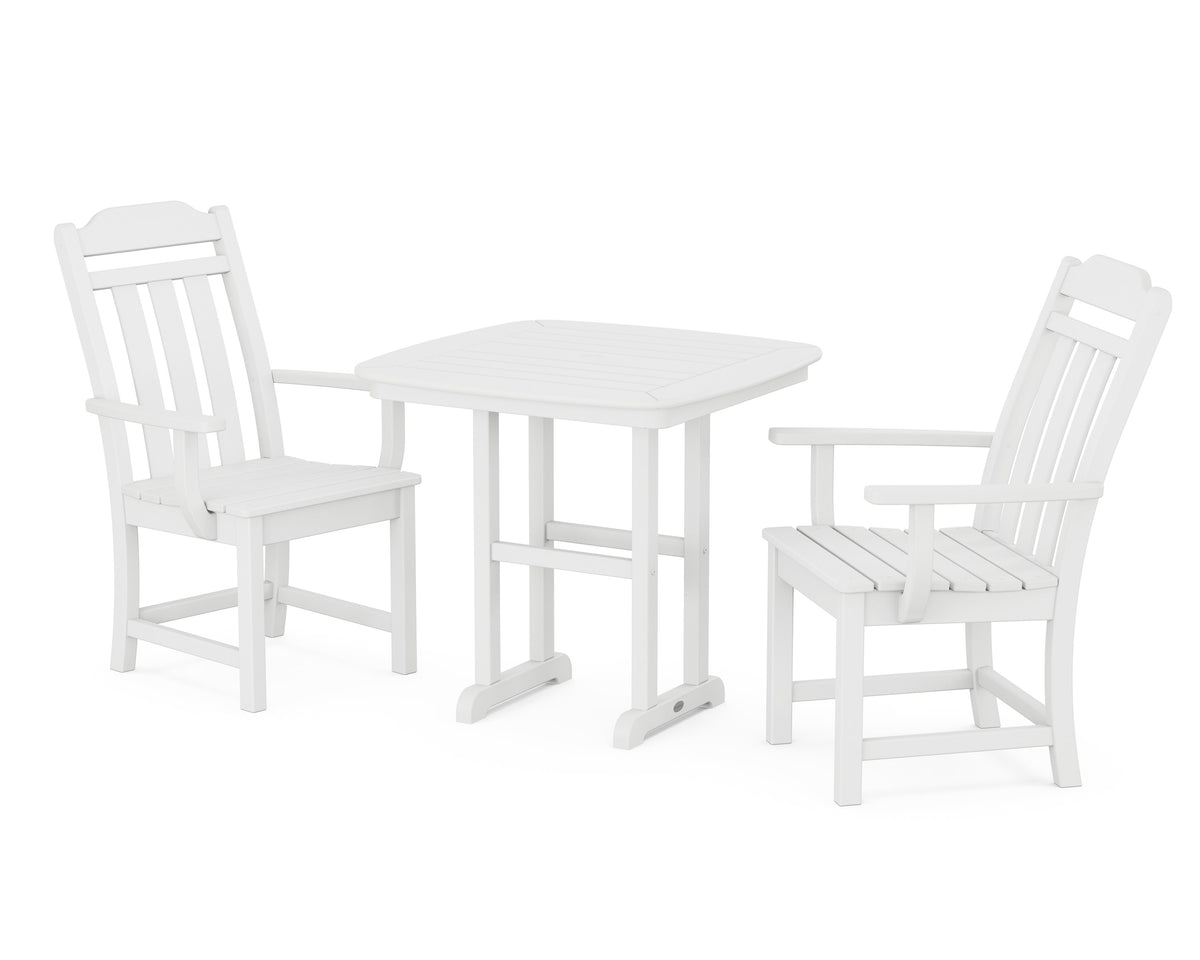 POLYWOOD Cottage 3-Piece Dining Set in White