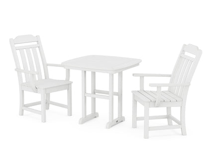 POLYWOOD Cottage 3-Piece Dining Set in White