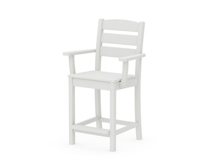 POLYWOOD Lakeside Counter Arm Chair in Vintage White