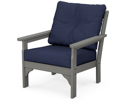 POLYWOOD Vineyard Deep Seating Chair in Slate Grey / Spectrum Indigo