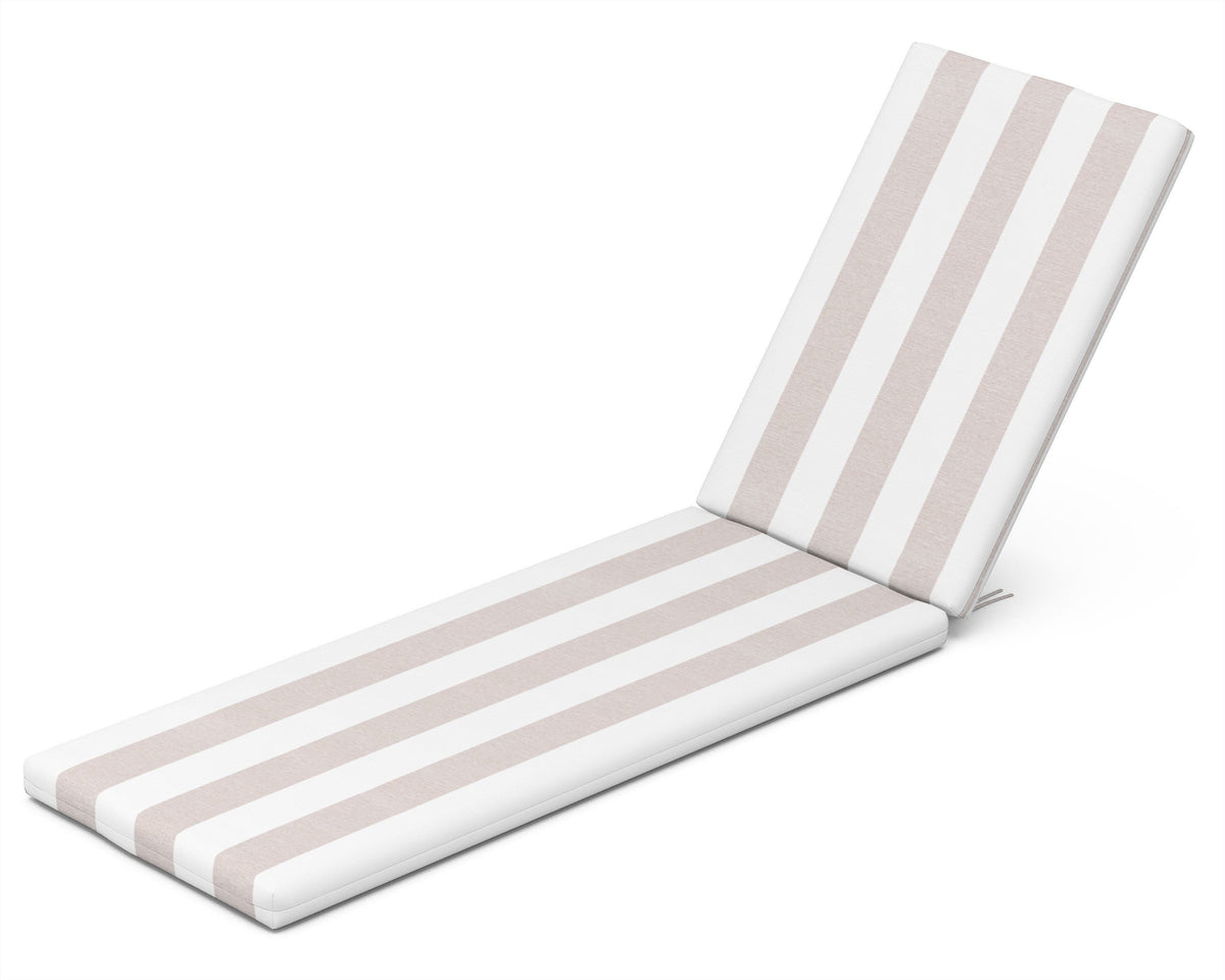 POLYWOOD Chaise Cushion in Cabana Stripe Dune Burlap