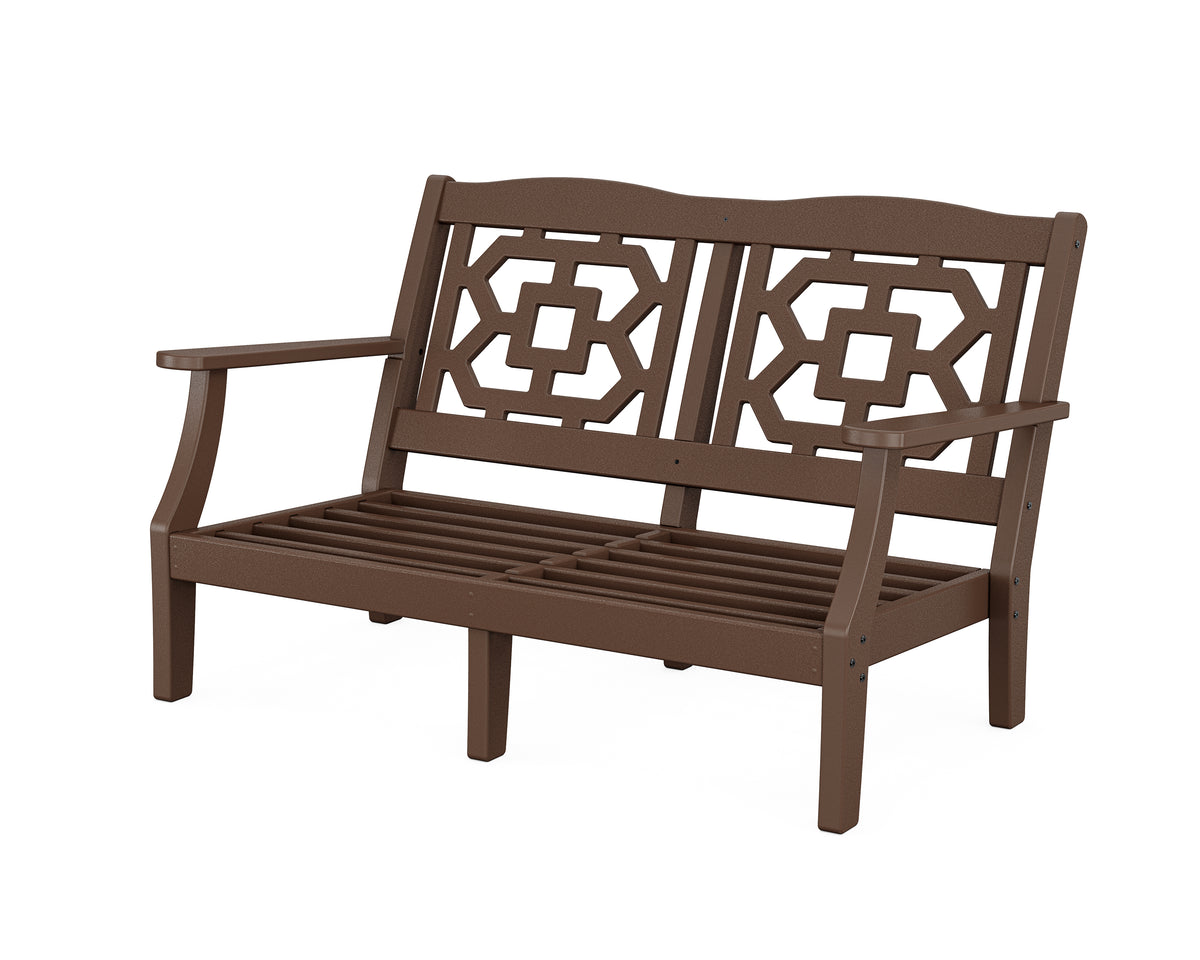 POLYWOOD Chinoiserie Deep Seating Loveseat Frame in Mahogany