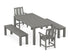 POLYWOOD Mission 5-Piece Parsons Dining Set with Benches in Slate Grey