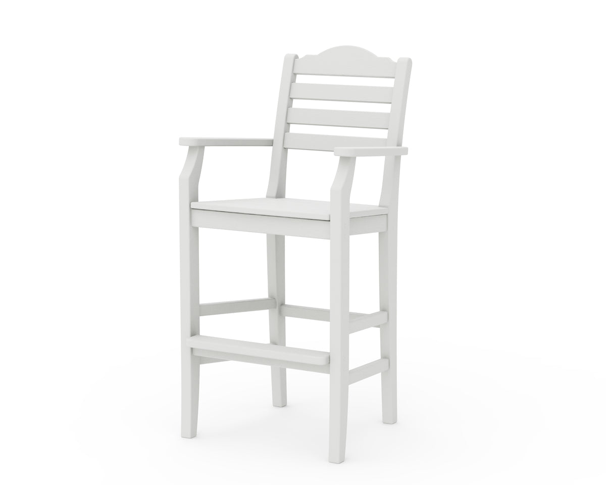POLYWOOD Savannah Bar Arm Chair in Vintage White