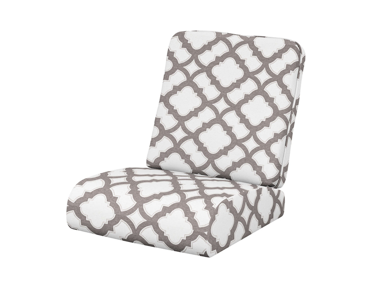 POLYWOOD Club Seat/Back Cushion in Trellis Grey Mist