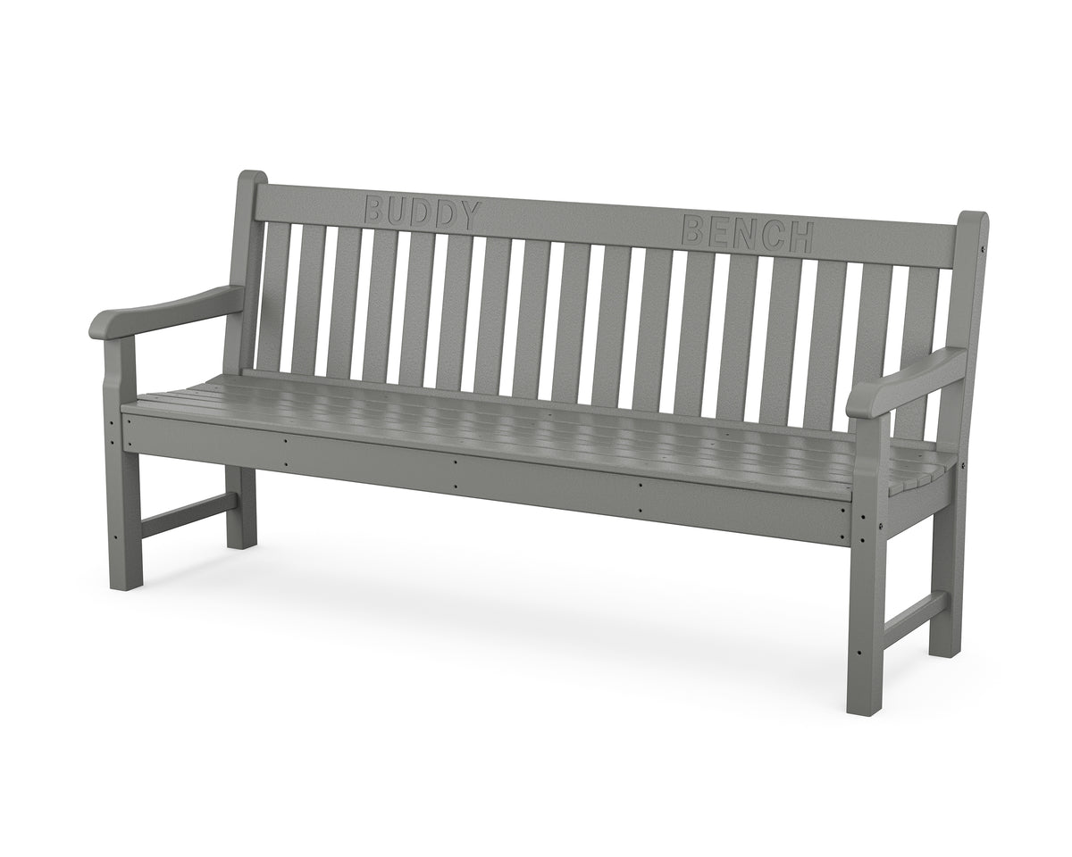 POLYWOOD 72" Buddy Bench in Slate Grey