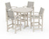 POLYWOOD Coastal 5-Piece Nautical Trestle Bar Set in Sand / Birch