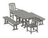 POLYWOOD Cottage 5-Piece Dining Set with Benches in Slate Grey