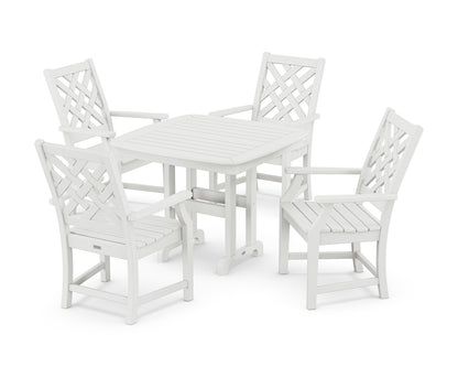 POLYWOOD Wovendale 5-Piece Dining Set in White