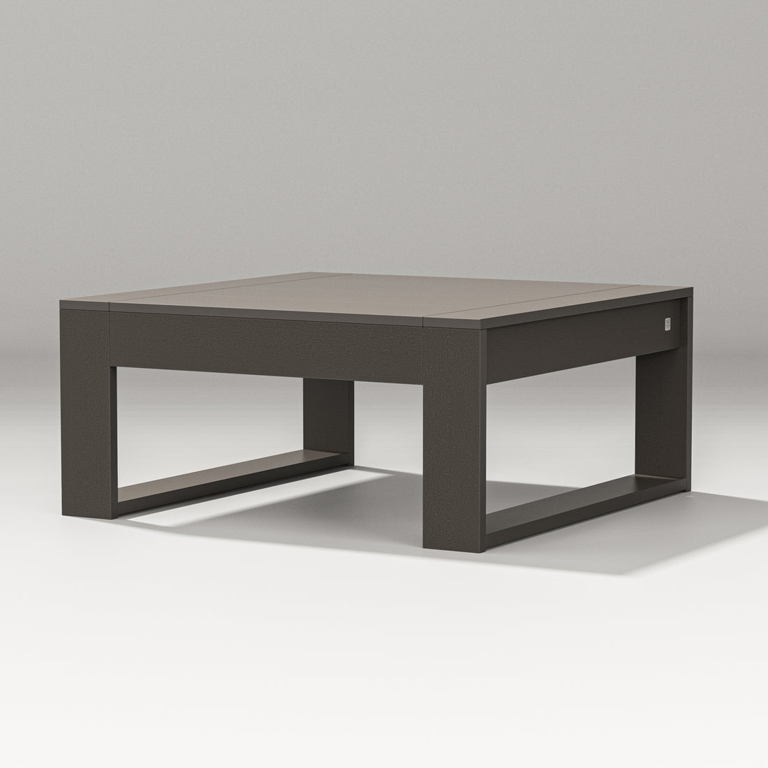 POLYWOOD Latitude Square Coffee Table in Vintage Coffee