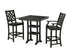 POLYWOOD Country Living Wovendale 3-Piece Farmhouse Bar Set with Trestle Legs in Black