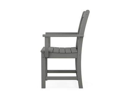 Additional angle of the POLYWOOD Chippendale Dining Arm Chair in Slate Grey