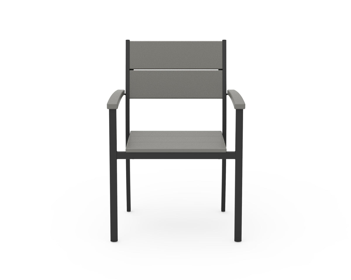 POLYWOOD Main Street Stacking Dining Arm Chair angle view