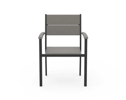 POLYWOOD Main Street Stacking Dining Arm Chair angle view