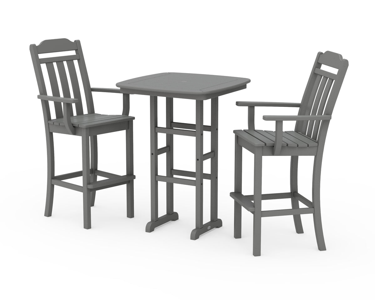 POLYWOOD Cottage 3-Piece Bar Set in Slate Grey