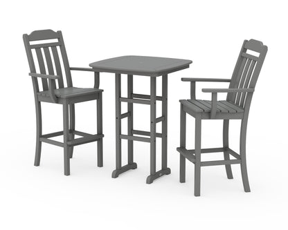 POLYWOOD Cottage 3-Piece Bar Set in Slate Grey