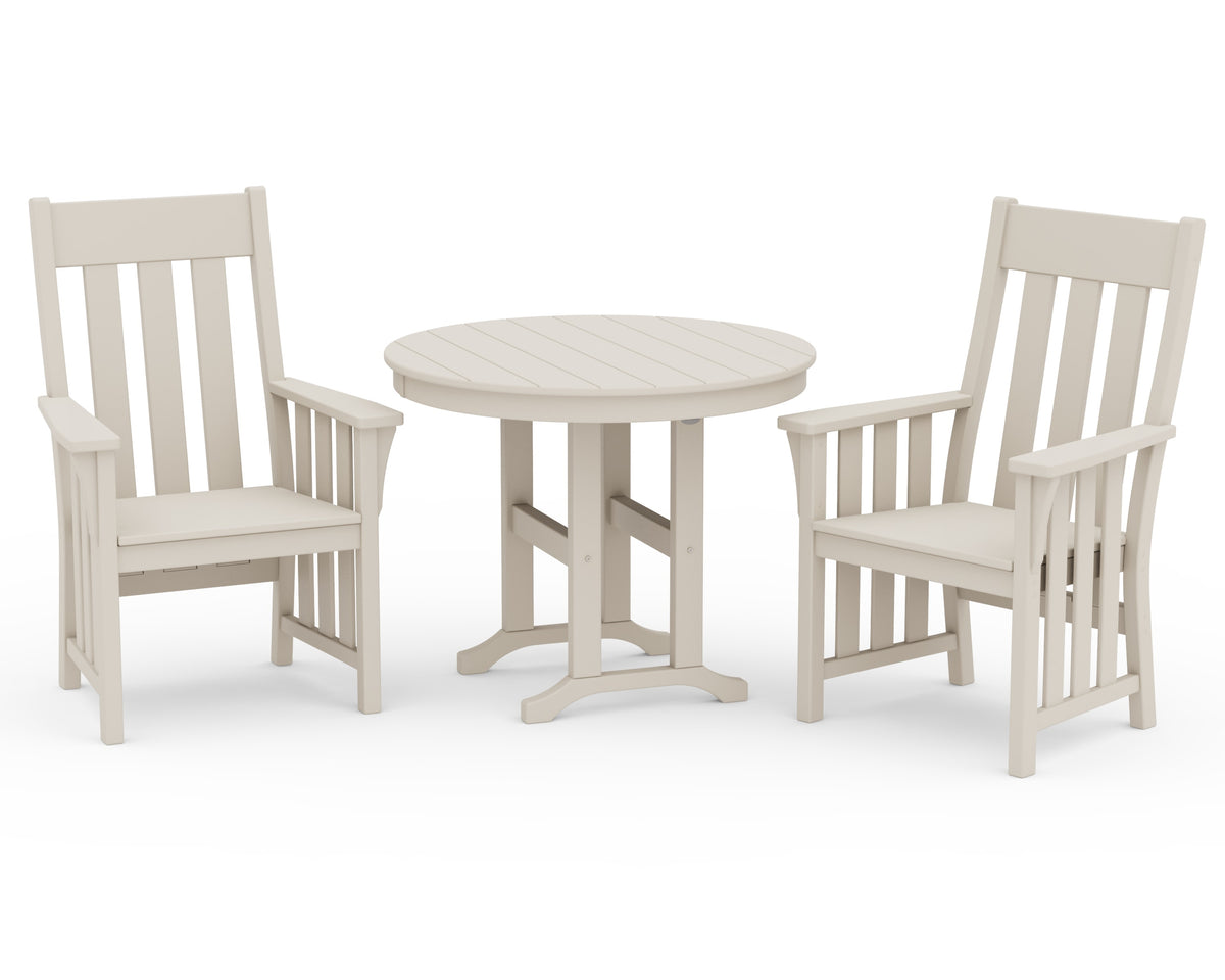 POLYWOOD Acadia 3-Piece Farmhouse Dining Set in Sand