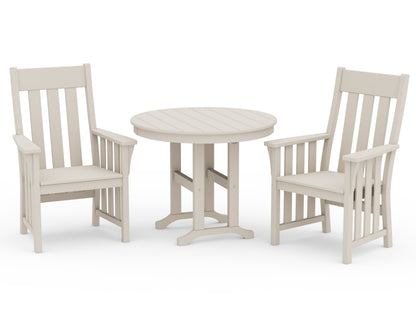 POLYWOOD Acadia 3-Piece Farmhouse Dining Set in Sand