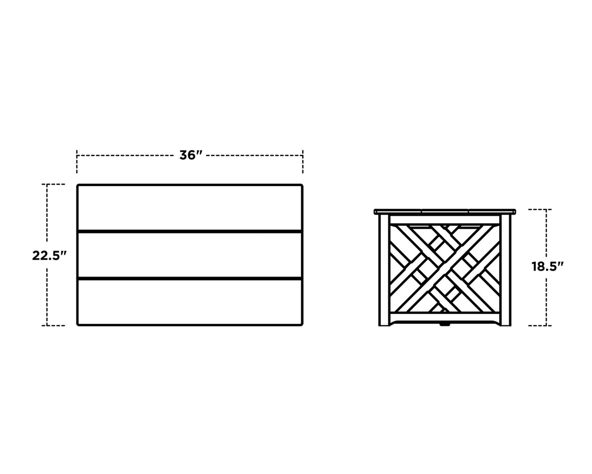 POLYWOOD Wovendale Coffee Table dimensions