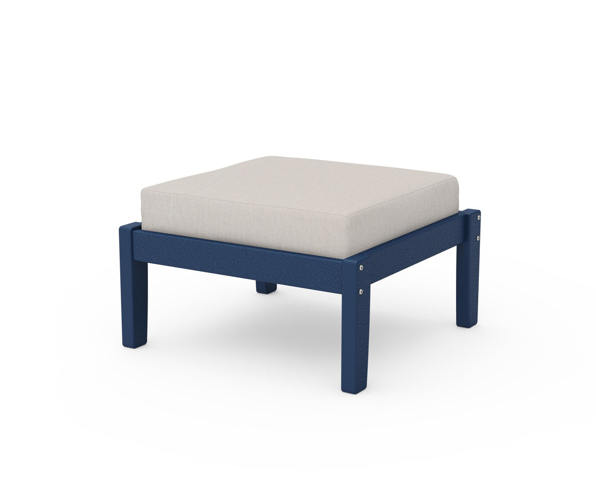 POLYWOOD Deep Seating Ottoman in Navy / Cast Ash