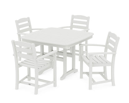 POLYWOOD La Casa Café 5-Piece Dining Set with Trestle Legs - 44" Table in Vintage White