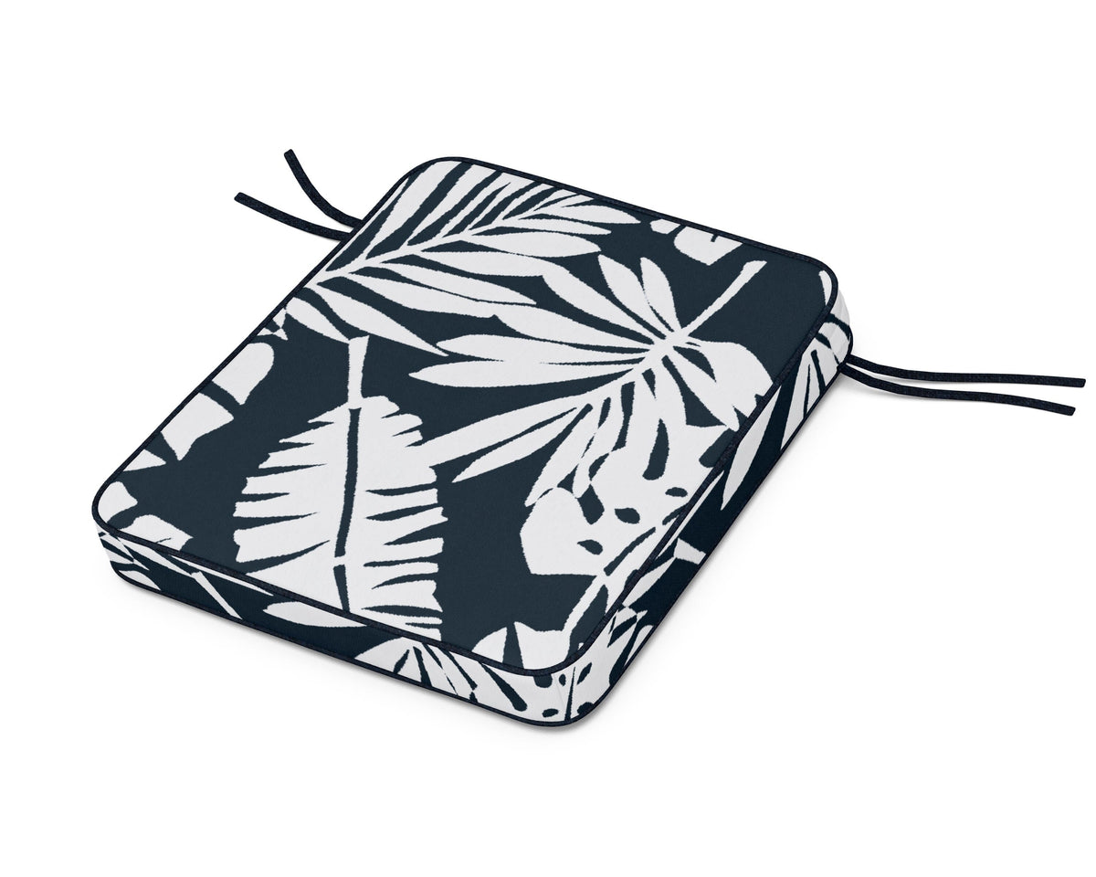 POLYWOOD Chinoiserie Rocker Seat Cushion in Leaf Marine Indigo