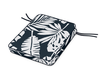 POLYWOOD Chinoiserie Rocker Seat Cushion in Leaf Marine Indigo