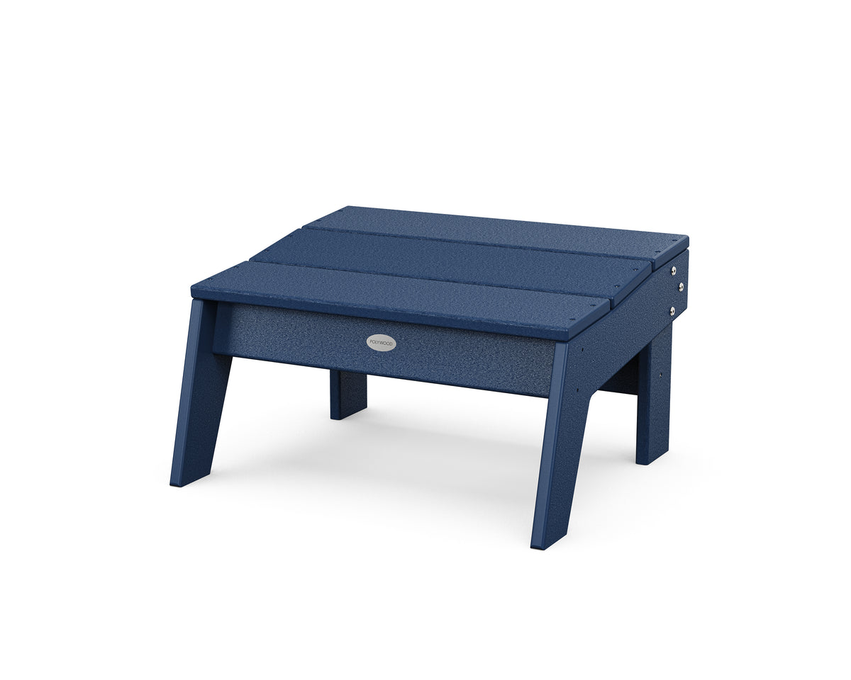 POLYWOOD Modern Studio Oversized Ottoman in Navy