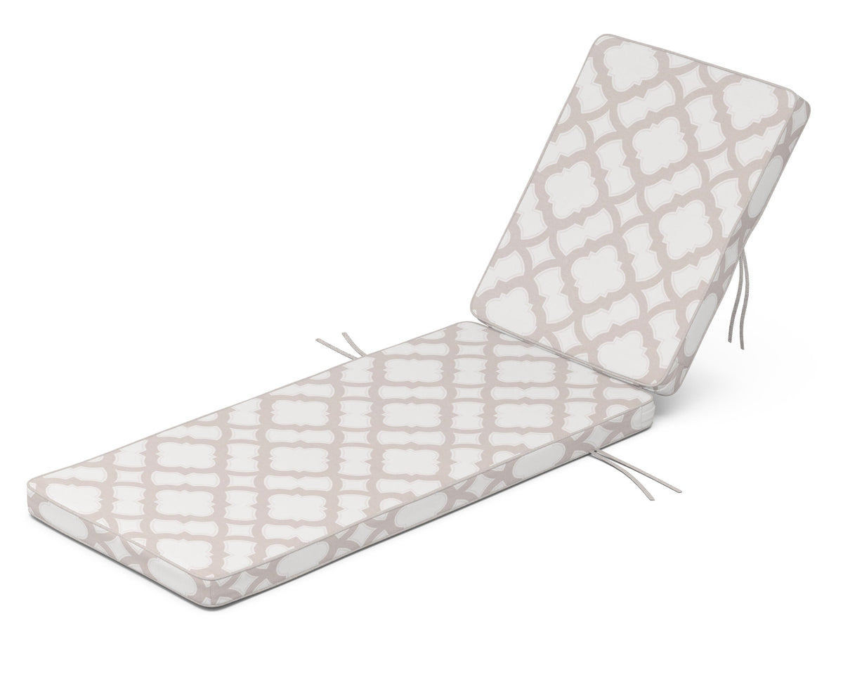 POLYWOOD Acadia Chaise Cushion in Trellis Dune Burlap