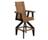 Berlin Gardens SOL Swivel XT Chair, cedar seat and back on a black swivel base with footrest