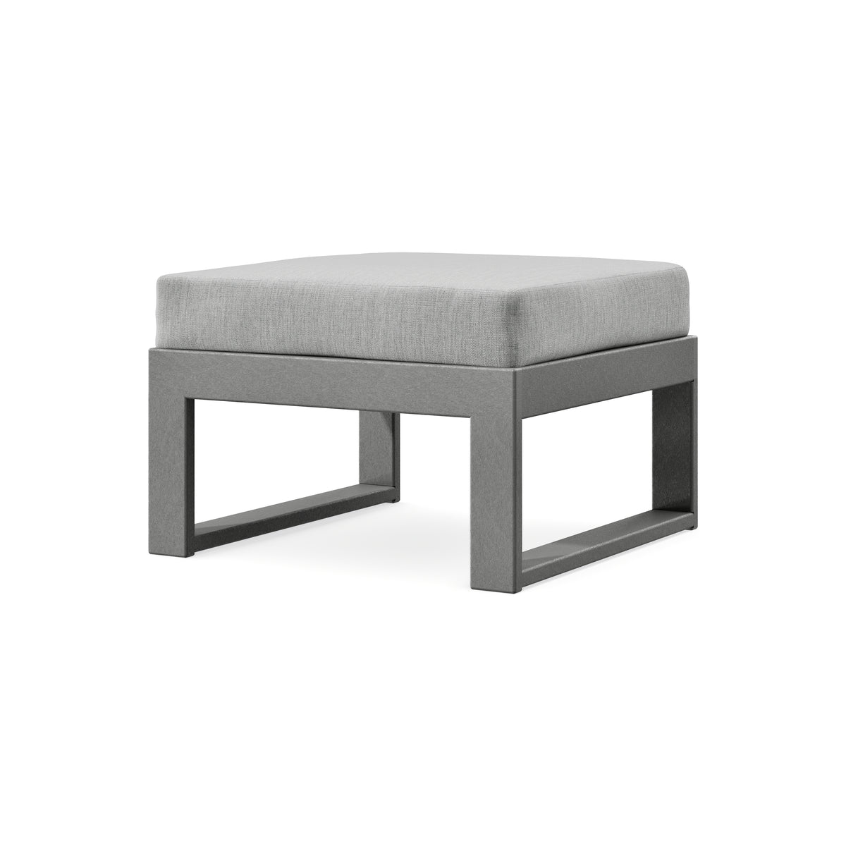 POLYWOOD Modular Ottoman - Modern in Slate Grey / Granite