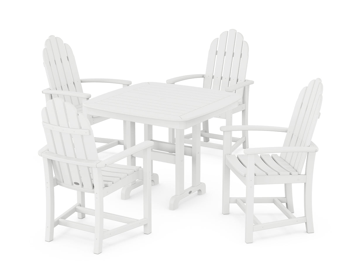POLYWOOD Classic Adirondack 5-Piece Dining Set in White
