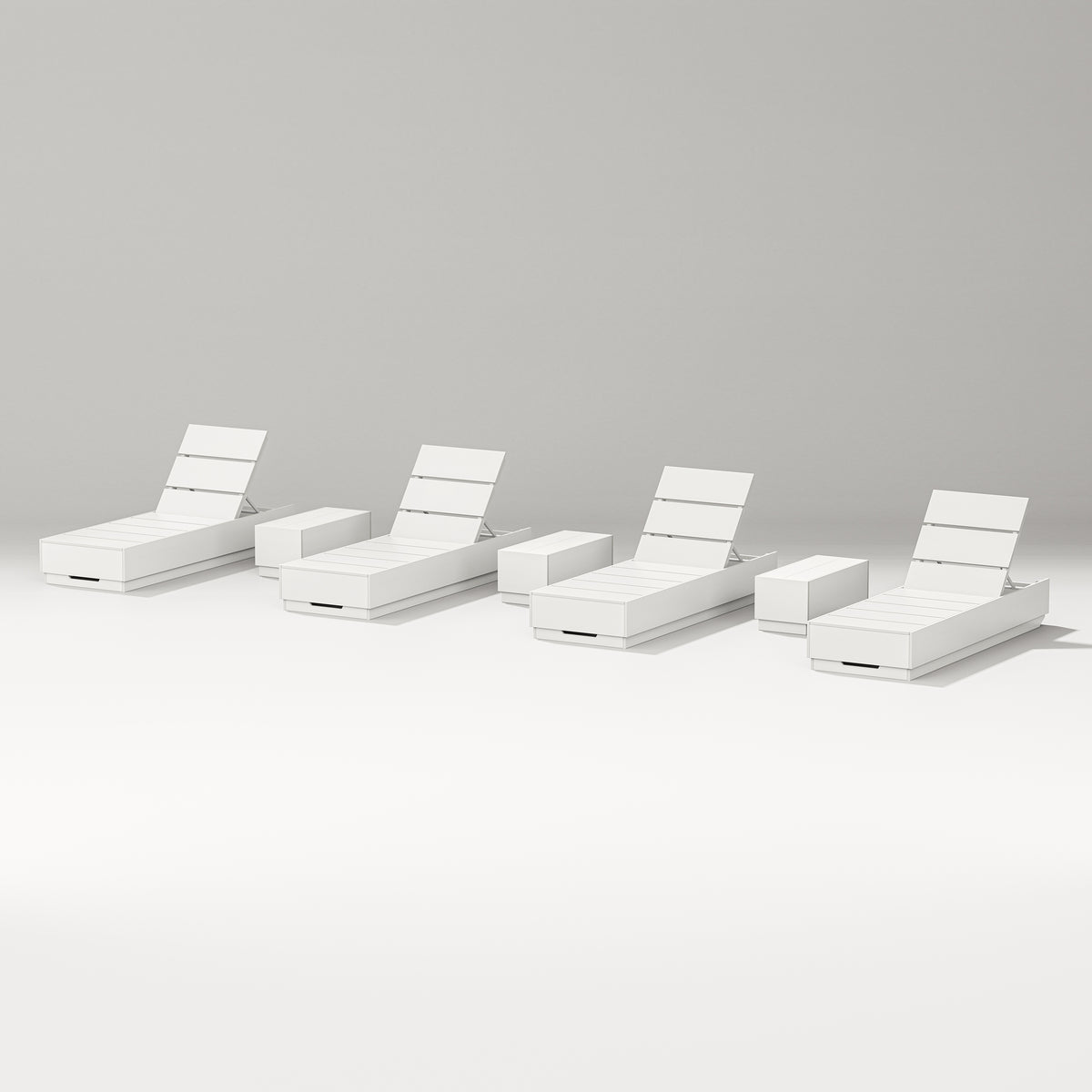 POLYWOOD PW Designer Series Elevate 7-Piece Chaise Lounge Set in Vintage White