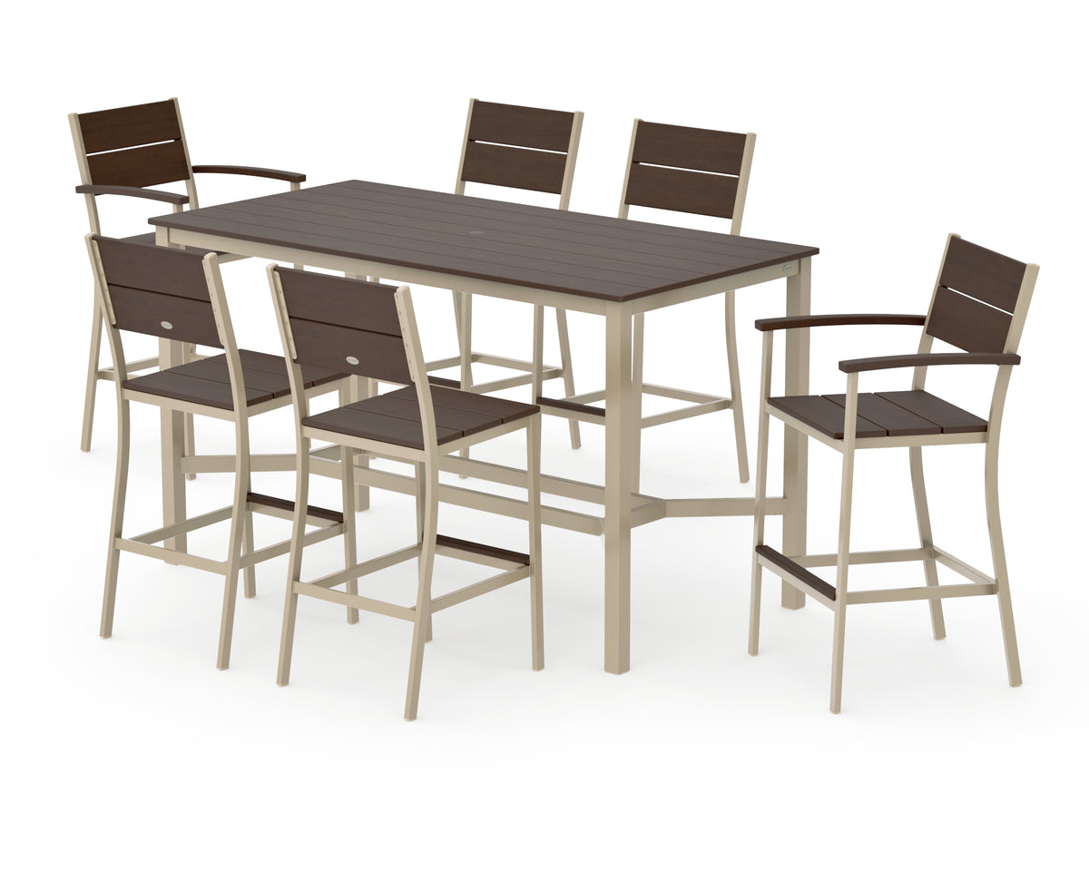 POLYWOOD Main Street 7-Piece Bar Set in Sand / Kona