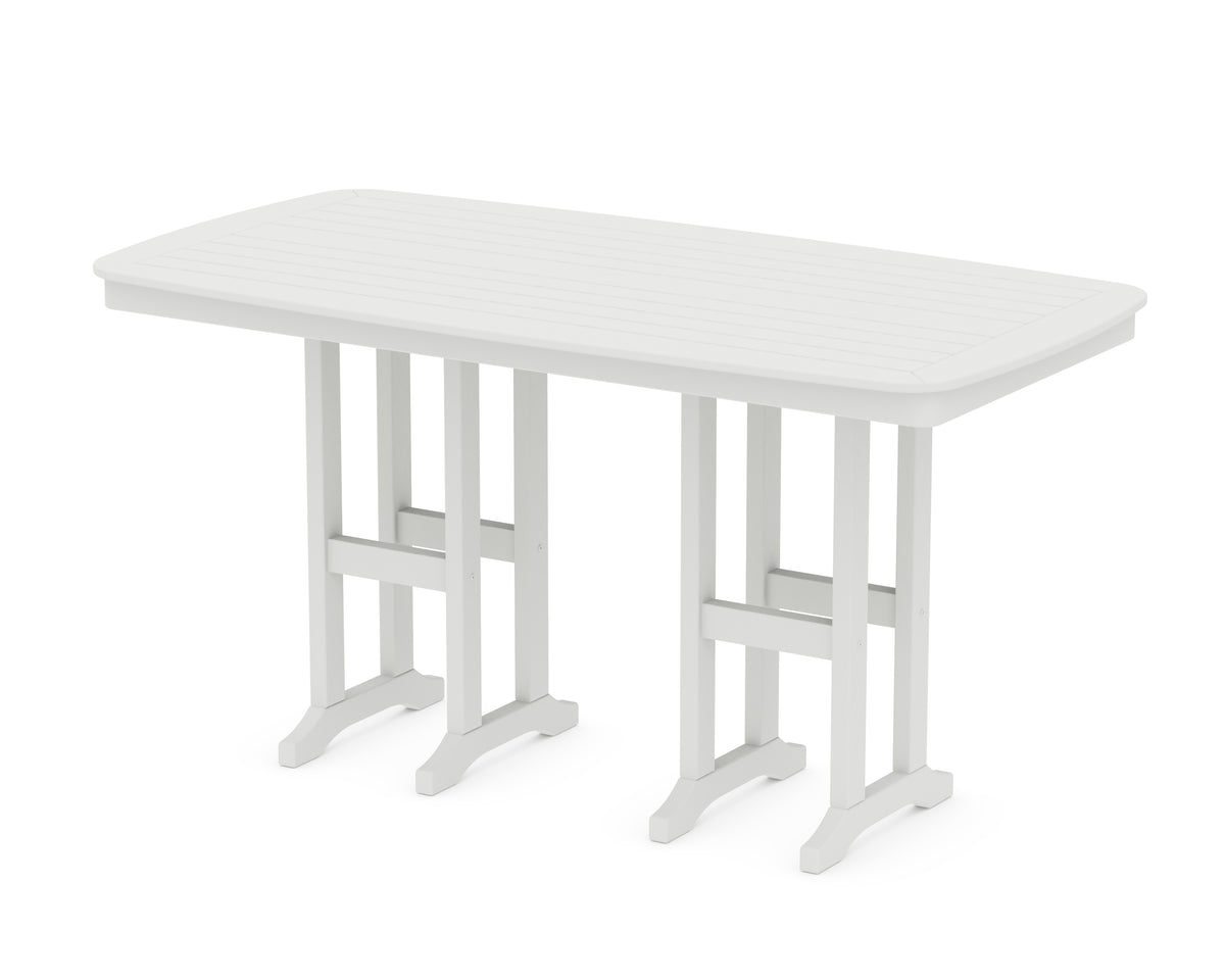 POLYWOOD Nautical 37" x 72" Counter Table in Vintage White