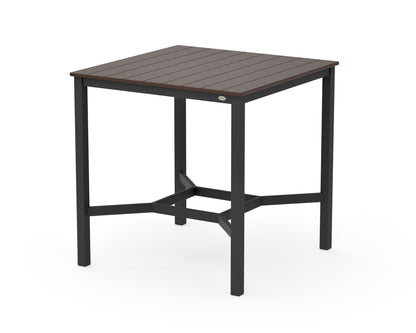POLYWOOD Main Street 42 x 42 Bar Table in Black / Mahogany