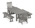 POLYWOOD Acadia 5-Piece Dining Set with Benches in Slate Grey