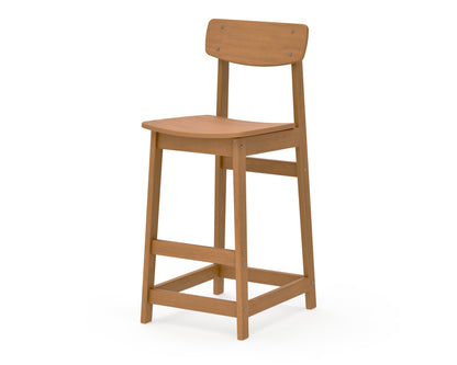 POLYWOOD Modern Studio Urban Bar Chair in Natural