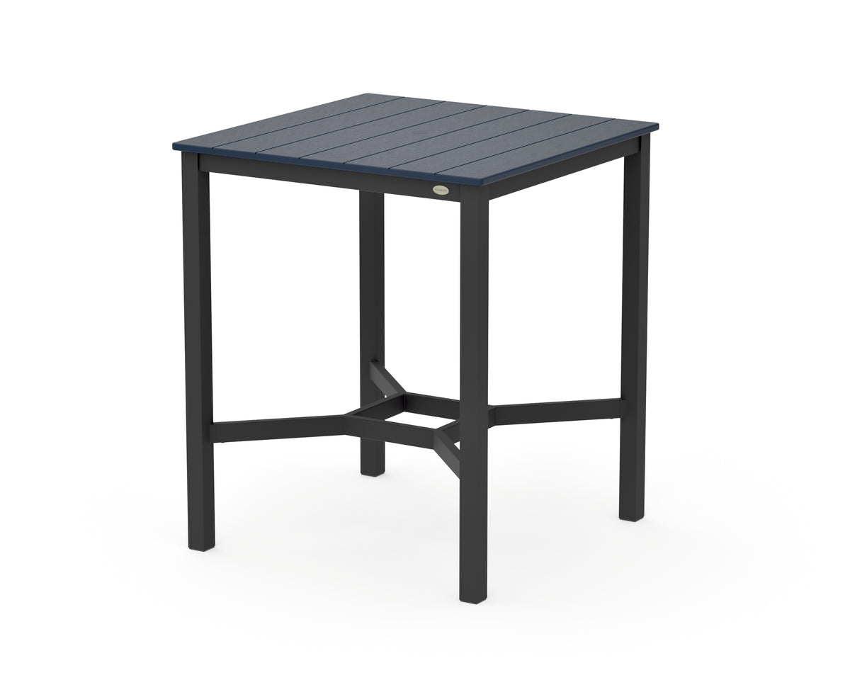 POLYWOOD Main Street 36 x 36 Bar Table in Black / Navy