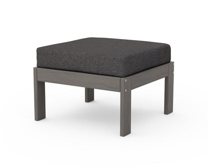 POLYWOOD Vineyard Modular Ottoman in Driftwood / Ash Charcoal