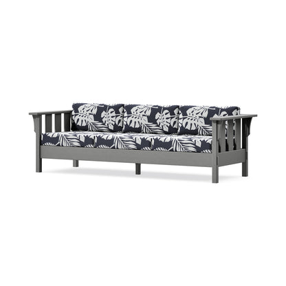 POLYWOOD Acadia Deep Seating Sofa in Slate Grey / Leaf Navy