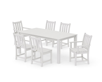 POLYWOOD Traditional Garden 7-Piece Parsons Dining Set in Vintage White